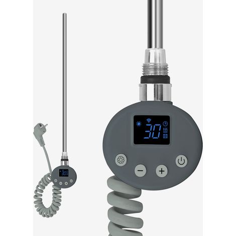 Heizstab mit Thermostat, Smart WiFi, 300 W, für Badheizkörper und Handtuchheizkörper, Anthrazit – S'AFIELINA (1/5)