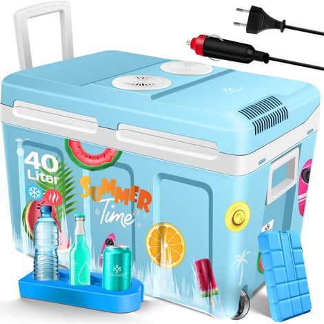 KESSER® Nevera 40L con ruedas  para calentar y enfriar  nevera termo-eléctrica  12 voltios y 230 voltios  mini nevera  nevera para el coche 40L / de color