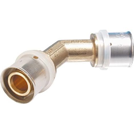 Raccord a sertir pour tube multicouche, coude 45° 26x3 - 26x3, contour TH (1/4)