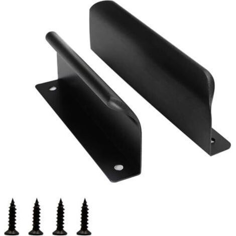2 Stück Schiebetürgriffe, 120 mm, schwarzer Schrankgriff, moderner Möbelgriff für Schubladen, Kleiderschränke, Schubladen, Balkontüren (1/5)