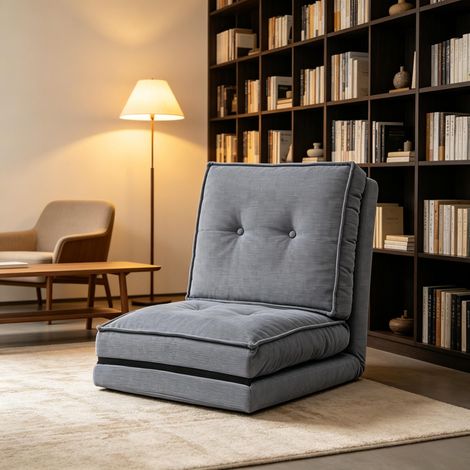 Chaise de sol multifonctionnelle pouvant servir d'assise et de couchage, fauteuil relax pliant, fauteuil relax polyvalent, fauteuil individuel flexible (uniquement 1 pièce fauteuil relax) (1/5)