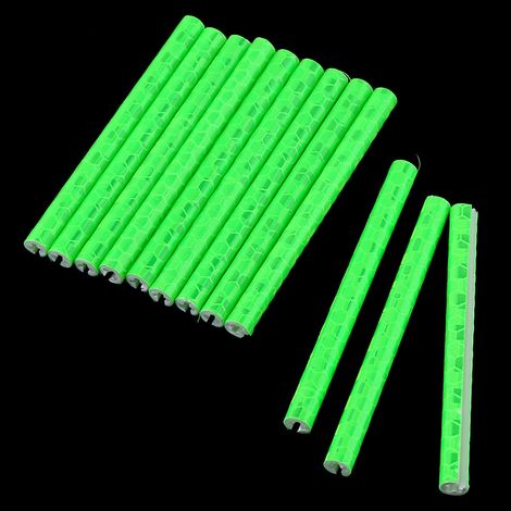 24 bandes réfléchissantes vertes pour vélo - clips de montage et tubes de sécurité (1/3)