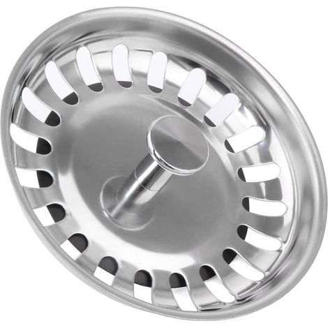 Sink Strainer Stopper Stainless Steel Sink Stopper For Your Kitchen Bathroom - Diameter 79mm（2 pc） (1/5)