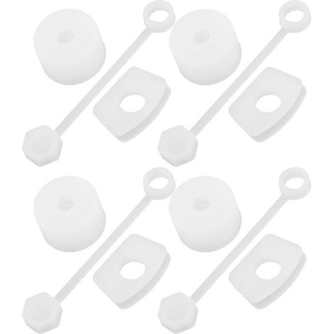 4-teiliges Set auslaufsicherer Silikon-Becherverschlüsse, quadratische und runde Deckel mit Strohhalmkappen, transparent und weiß (1/5)