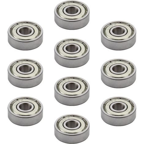 10 rodamientos de bolas 626-2RS, 6 mm x 19 mm x 6 mm, rodamientos de ranura profunda, doblemente sellados, acero al carbono, prelubricados, resistentes al polvo y al agua.
