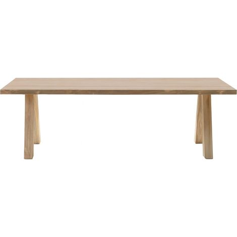 Table de jardin rectangulaire en teck L240 10 places - ARONE (1/5)