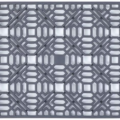 Tapis d'évier, résistant à la chaleur, antidérapant, en silicone gris, pliable, 40 × 27 cm (1/5)