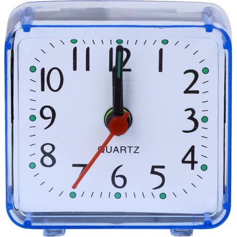 Mini réveil carré silencieux analogique sans tic-tac à piles pour enfants, garçons et filles, cadeau d'anniversaire, horloge numérique murale LED