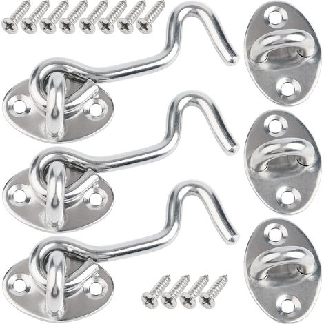 Crochet Porte 157mm Acier Inoxydable - Loquet Extérieur Verrou Targette Fenêtre, Cabine Grange - 2 Pièces Vis Montage
