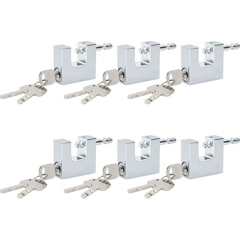 Candado 6 pcs Plateado Acero vidaXL