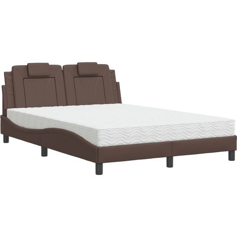 Maison Exclusive - Lit Viana avec matelas marron 120x200 cm similicuir