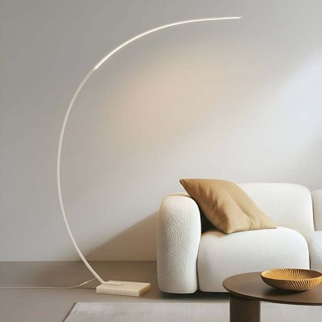 [GEBRAUCHT] B-Ware Lindby Stehleuchte Kendra LED Lampe dimmbar weiß 180cm Marmorfuß moderne Leuchte