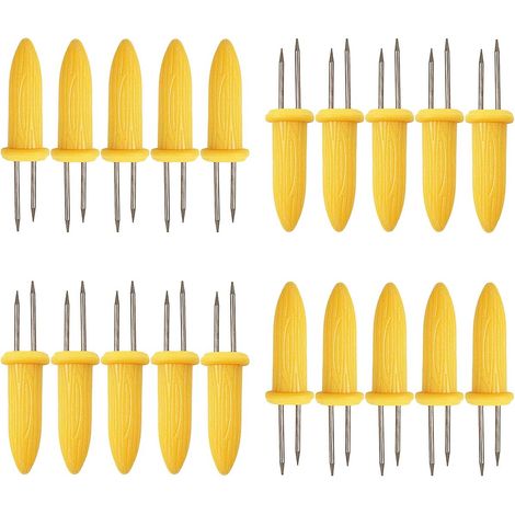 Supports pour épis de maïs - Fourchettes en acier inoxydable - 20 pièces (1/5)