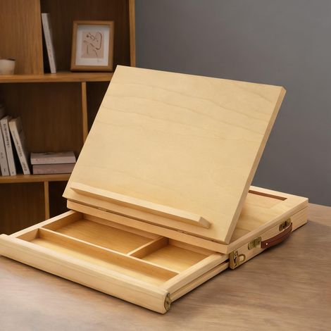 Chevalet de table bois hêtre avec tiroir angle réglable (1/5)