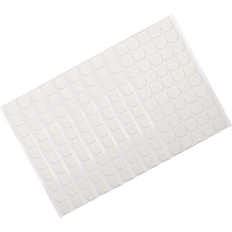 Points adhésifs double face 20mm, 500 pièces, transparents et imperméables, sans traces, auto-agrippants Velcro, 10 feuilles, fixation solide. (1/5)