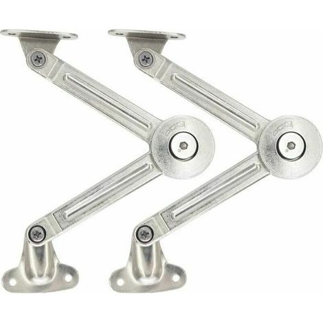 Lot de 2 compas à système d’amortissement pour abattants de portes relevables de placard de cuisine (1/5)
