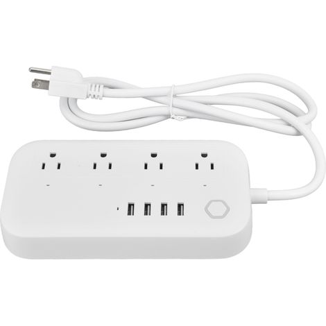 Prise Connectée WiFi 4 Ports USB avec Contrôle Alexa Google, Minuterie Programmable, Protection Surtension, Compatible Smart Life, Prise Intelligente pour Maison (1/5)