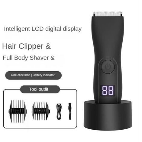 Tondeuse à Cheveux éLectrique et Rasoir pour Hommes Body Groomer Groin&Ball Tondeuse à Poils Pubiens Lame en CéRamique HAIR TRIMMER (1/4)