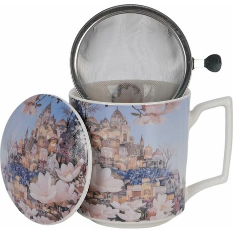 Tasse „Stadt der Magnolien“ mit Teesieb (1/5)