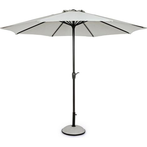 Ombrellone palo centrale "Kalife" in alluminio verniciato a polvere per giardino e balcone Ø 300 cm -Naturale (1/5)