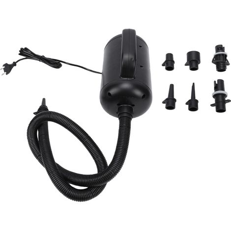 Pompa ad aria elettrica da 1200 W, 24.000 Pa, 1300 l/min, per gonfiare e sgonfiare letti, divani, barche e materassini gonfiabili. Colore nero. Spina europea. (1/5)