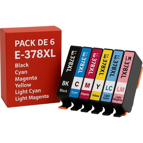 Cartouches Compatibles EPSON 378 XL Imprimantes Expression Photo XP-8500, 8505, 8600, 8605, 8606, 8700, & XP-8500 Small-in-One