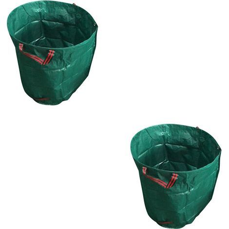 Set mit 2 Gartenabfallsäcken, 300 l, Gartenabfallsäcke, Laubsäcke mit Griffen, faltbare, gewebte Industriesäcke für grünes Gras (1/5)