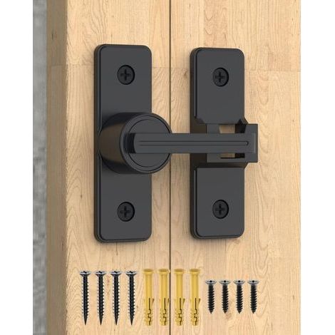 Scheunentorriegel, 180°-Kippriegel – geeignet für Garten, Außenbereich und Garage (schwarz), 1 Set (1/5)