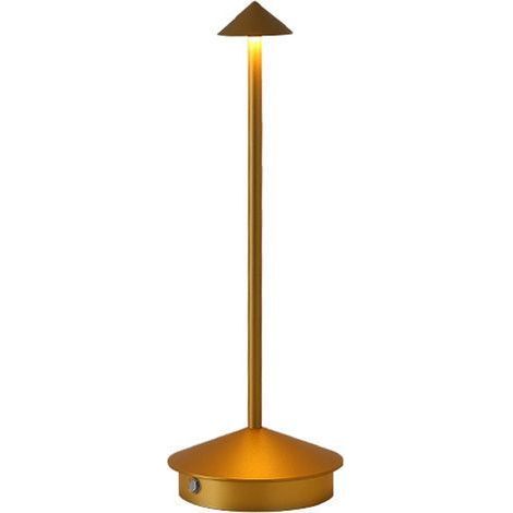 Rechargeable portable desk lamp (gold), battery operated, tri-color light (1/5)
