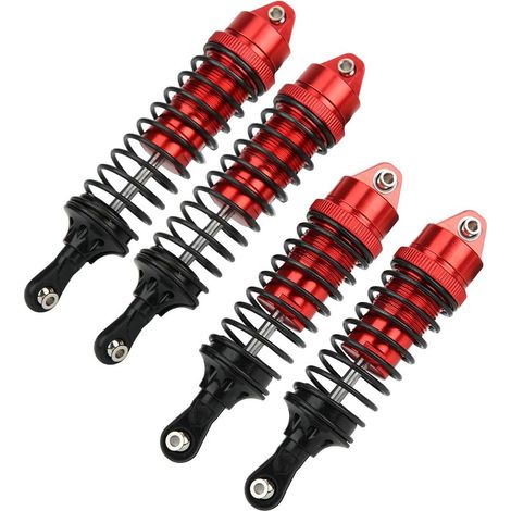 Amortisseurs de Jambes de Force en Alliage d'aluminium, 4 Pièces, pour Voiture RC/10 SLASH, Améliore les Performances et la durabilité (rouge) (1/4)