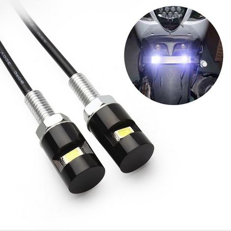 Lot de 4 ampoules LED blanches à visser pour plaques d'immatriculation de voitures et motos