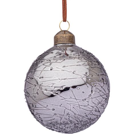 Sfera Vetro Glaciate Grigio D80mm