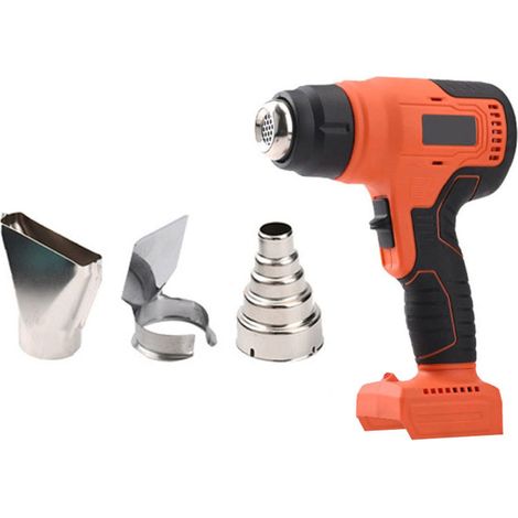 Appareil de chauffage à air chaud portatif sans fil, rechargeable au lithium, avec température réglable et 3 embouts. (1/5)
