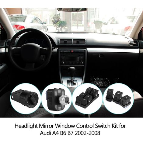Kit de 6 interrupteurs pour A4 B6 B7 2002‑2008 – Commande fenêtre, lumière et miroir (1/5)
