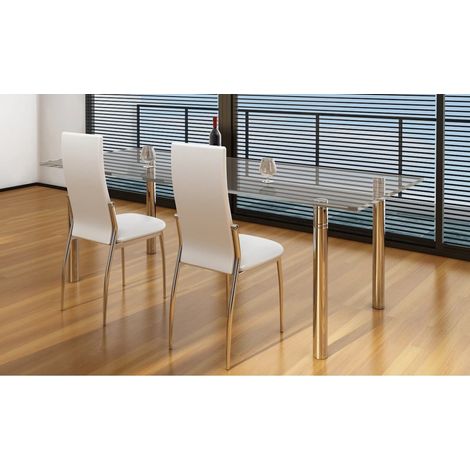 Lot de 2 Chaises Scandinave - Chaises de salle à manger blanc similicuir vidaXL (1/5)
