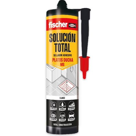 Adesivo elastico “Total Solution” per l’incollaggio e la sigillatura di piatti doccia bianchi (290ml) (1/2)
