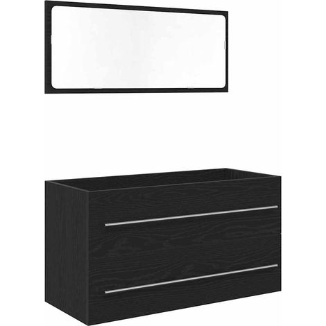 Maison Exclusive - Mobile Lavabo Rovere Nero 90 x 45 x 1.5 cm Legno multistrato (1/5)