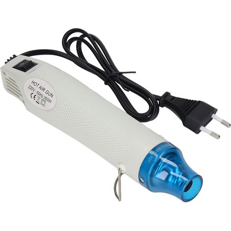 Pistolet à air chaud 300W blanc léger, mini décapeur thermique ventilé pour bricolage, gaufrage et loisirs créatifs, prise UE 220V (1/5)