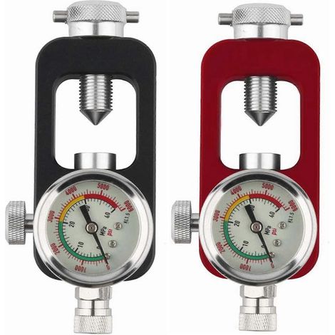 Set mit 2 6000-psi-Tauchflaschenfülladaptern, Füllstation aus Aluminiumlegierung, Tauchausrüstung, schwarz und rot (1/5)