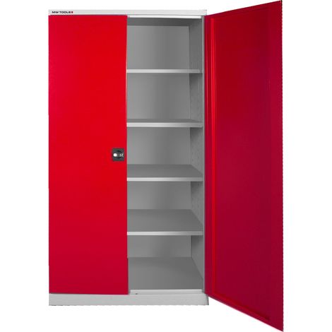 Mw Tools – Armoire d'atelier 2 portes 1100x580x1920mm – Construction acier soudé – 4 étagères réglables 50kg – Serrure 2 points – DEK11058 (1/2)