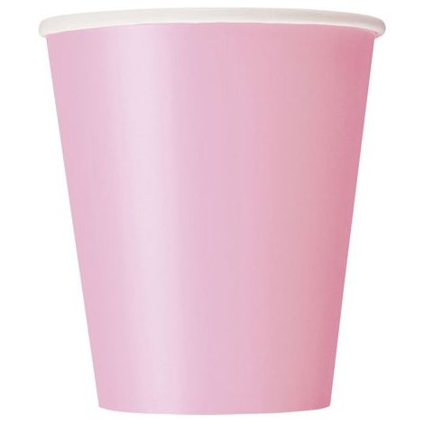 8 gobelets roses, carton résistant, 27 cl, usage festif et quotidien (1/3)