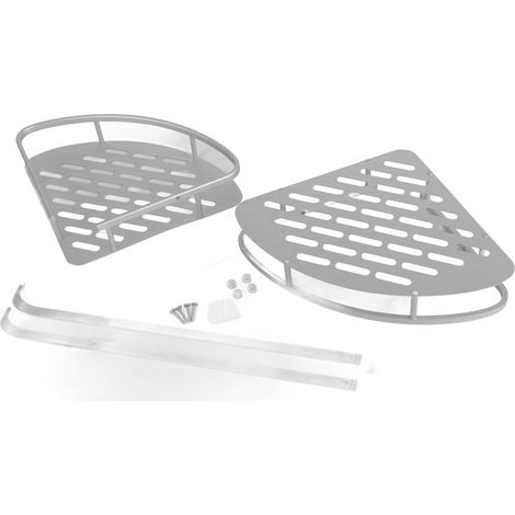2-teiliger Eck-Duschorganizer, robuste Wandmontage aus Aluminiumlegierung, multifunktionale dreieckige Aufbewahrungsmöglichkeit für das Badezimmer (1/5)