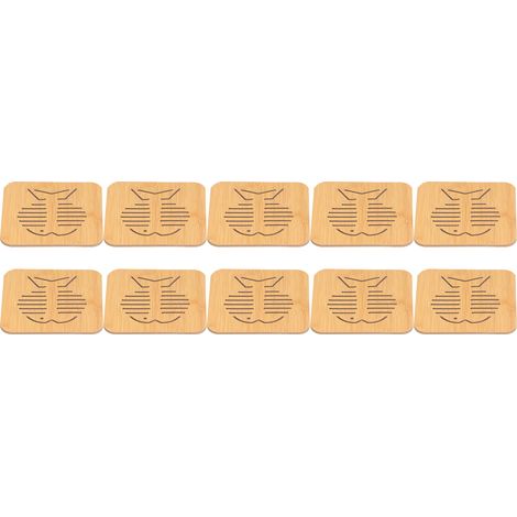 Lot de 10 sets de table creux imitation bambou, isolants et anti-brûlures, pour bols et tasses, accessoires de cuisine (grand poisson) (1/5)