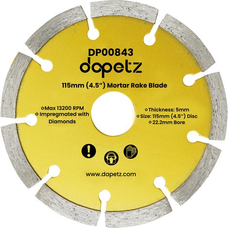 Dapetz ® Diamond Disc Mortar Raking Disc 115mm 4.5" Diamond Pointing Raker Disc Angle Grinder Blade Masonry Ideal for Grinding Crimped Mortar for Re-Pointing Work Mortar Raker (1/5)