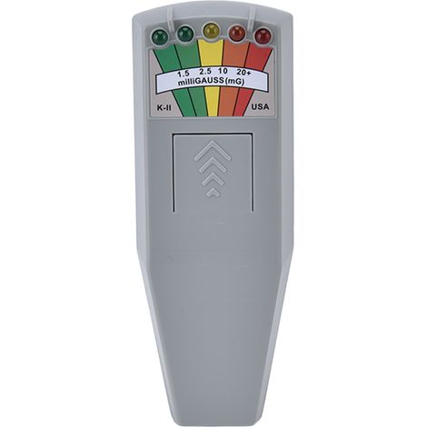 Détecteur EMF avec LED Colorée, Testeur de Rayonnement Magnétique pour Appareils Électroménagers - Gris