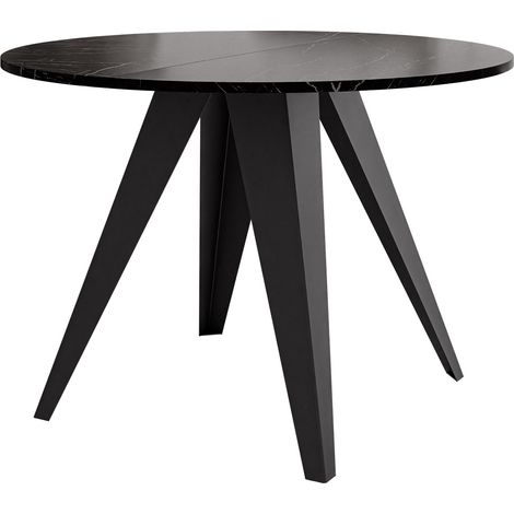 Mesa Oswego 175, Mármol negro, 76x0x0cm, Alargamiento, Aglomerado laminado, Metal