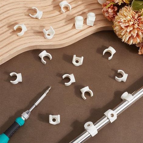 20 clip PEX da 10 mm - Morsetti per tubi - Supporto per tubi in PVC - Gancio a U in plastica bianca per tubi dell'acqua, clip di fissaggio per tubi, morsetti a presa per il fissaggio di tubi (1/4)
