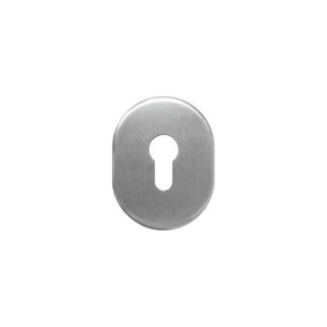 BOCCHETTA OVALE IN OTTONE CROMO SATINATO PER CILINDRI SAGOMATI 316L/SV- - mm.64x84h spessore mm.6 - 5 pezzi CIPIERRE