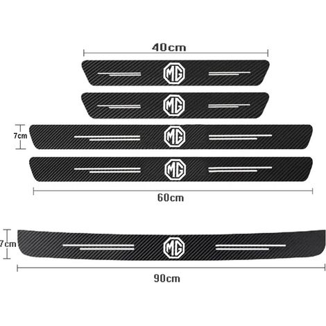 (Lot de 5) Protections de seuil de porte de voiture,motif fibre de carbone,autocollants de seuil pour MG MGGT MGRX5 MGRX8 MGHS MGZS MGZX MG3 MG5 MG6 (1/3)