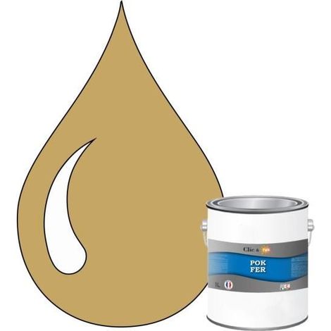 Peinture Fer Antirouille – Métal Extérieur Intérieur, Satinée, Protection Rouille - 1L - RAL 1002 - Jaune sable